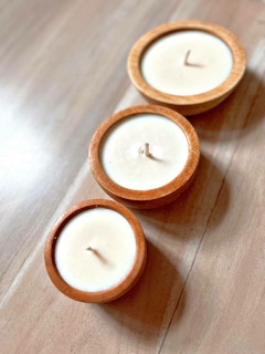 Velas cuenco de madera