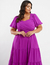 Vestido Dona Charme Midi Chiffon Dropeado Fucsia - comprar online