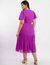 Vestido Dona Charme Midi Chiffon Dropeado Fucsia na internet