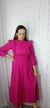 Vestido Longo Bordado Em Lese Pink Gola Alta