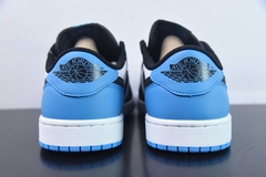 Tênis Jordan 1 Retro Low OG Black Dark Powder Blue - Loja Princípios