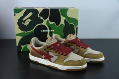 Tênis A Bathing Ape Sk8 Sta Wheat Red