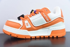 Tênis Louis Vuitton Trainer Maxi Orange White na internet