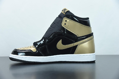 Tênis Jordan 1 Retro High NRG Patent Gold Toe na internet