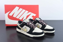 Tênis Nike Dunk Low LX Black Suede Team Gold