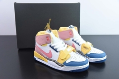 Tênis Jordan Legacy 312 White Coral Pink French Blue