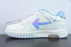 Tênis OFF-WHITE Out Of Office OOO Low Tops White Iridescent Blue na internet