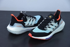 Tênis Adidas Ultra Boost 21 Black Pulse Aqua