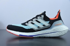 Tênis Adidas Ultra Boost 21 Black Pulse Aqua na internet