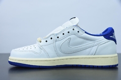 Tênis Jordan 1 Retro Low OG SP Fragment x Travis Scott Military Blue na internet