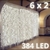 Cortina de luces Led 6x2metros Blanco FRIO 384 Led 24 Tiras