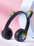 Auricular vincha inalambrico Bluetooth con orejas de gatito