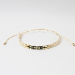 PULSERA CRUZ - BEIGE Y VERDE