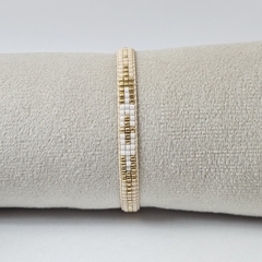 PULSERA CRUZ - BEIGE Y BLANCO - comprar online