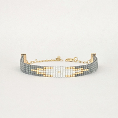 PULSERA MEMPHIS - GRIS Y BLANCO