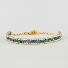 PULSERA LINE DORADO Y AZUL - comprar online