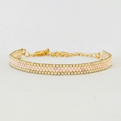 PULSERA LINE DORADO Y ROSA CLARO - comprar online