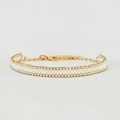 PULSERA LINE DORADO Y BLANCO - comprar online