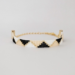 PULSERA MILAN - BLANCO, NEGRO Y BEIGE