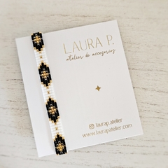 PULSERA PARIS - BLANCO Y NEGRO