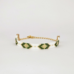 PULSERA PARIS - BLANCO Y VERDE