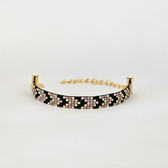 PULSERA CHICAGO - NEGRO Y PURPURA MATE