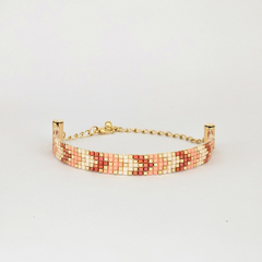 PULSERA CHICAGO - NATURAL Y CORAL