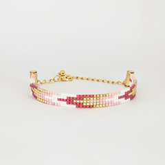 PULSERA NY - BLANCO, ROSA Y DORADO