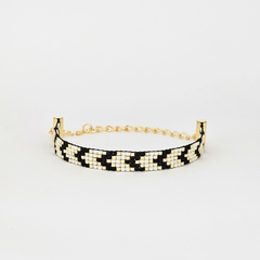 PULSERA CHICAGO - NATURAL Y NEGRO