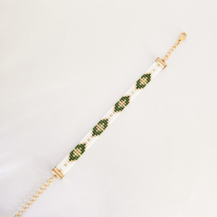 PULSERA PARIS - BLANCO Y VERDE - comprar online