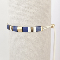 PULSERA TILA AZUL, BLANCO Y PELTRE - comprar online