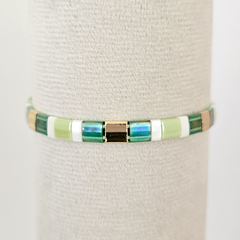 PULSERA TILA VERDE Y BLANCO