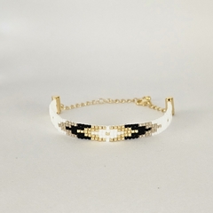 PULSERA MEMPHIS - BLANCO, VISON Y NEGRO