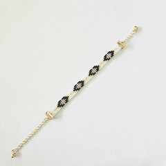 PULSERA PARIS - BLANCO, NEGRO Y PURPURA - comprar online