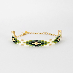 PULSERA TOKIO - NATURAL, VERDE Y NEGRO