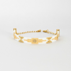 PULSERA TOKIO - BLANCO Y DORADO