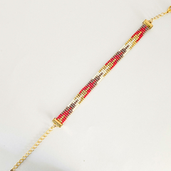 PULSERA NY - CORAL, PURPURA, BLANCO Y DORADO - comprar online