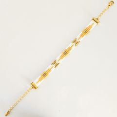 PULSERA TOKIO - BLANCO Y DORADO - comprar online