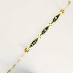 PULSERA TOKIO - NATURAL, VERDE Y NEGRO - comprar online