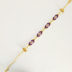 PULSERA PARIS - BLANCO Y VIOLETA Y LILA - comprar online