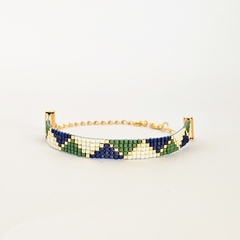 PULSERA MILAN - BLANCO, AZUL Y VERDE