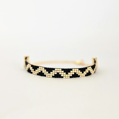 PULSERA TULUM - NEGRO, NATURAL Y DORADO