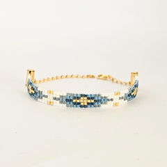 PULSERA TOKIO - AZUL MARINO, COBALTO Y BLANCO