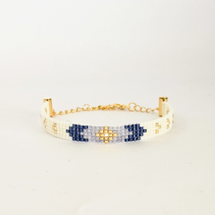 PULSERA SIENA - BLANCO, AZUL Y LAVANDA