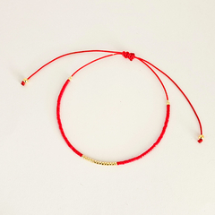 PULSERA FINI JAZMIN - ROJA Y DORADO