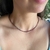 Colar choker Granada esferas 2mm multifacetada - Pedra da sexualidade e paixão - Cristais Feaccess - Acessórios em cristais, pedras naturais!