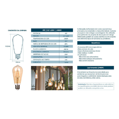 LAMPADA FILAMENTO ST64 4W BIVOLT LORENZETTI - comprar online