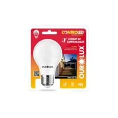 LAMPADA LED CONTROLED 9W SENSOR LUMINOSIDADE 6500K OUROLUX