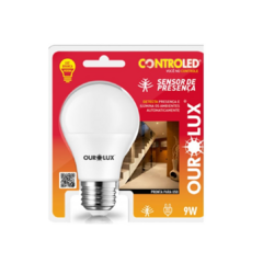 LAMPADA LED CONTROLED 9W SENSOR PRESENÇA 6500W OUROLUX