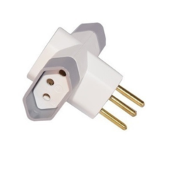 ADAPTADOR T 3 SAIDA 2P+T 10A BRANCO-2044 LUSTER